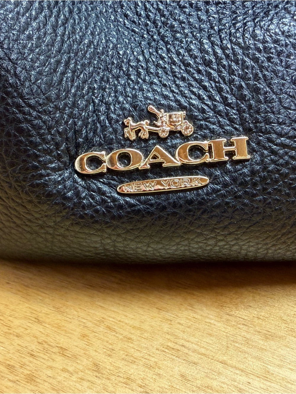 Coach Phoebe Black Pebbled Leather Shoulder Bag Tote Purse - Picture 4 of 16